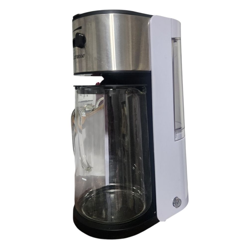 Capresso 624.02 Iced Tea Maker White Silver with Glass Carafe Electric Tested